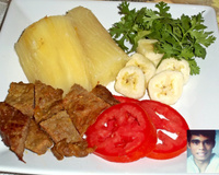 Carne de sol com macaxeira