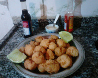 Panga empanado em cubos