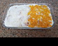 Torta de bolacha com pêssego