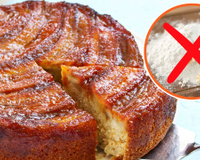 Bolo de banana molhadinho rápido e fácil SEM FARINHA DE TRIGO: não esqueça de usar a fruta bem madura na receita