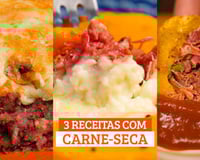 Escondidinho de carne de sol com batata e creme com requeijão.