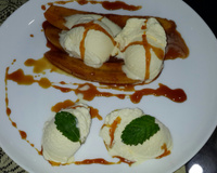 Sorvete de Baunilha com banana caramelada