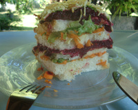 Bolo salgado de pão de forma