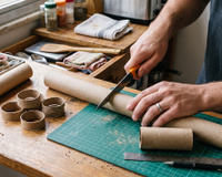 Eu não jogo fora os rolos de papel alumínio: corto-os em anéis como se fossem salsichas — assim, fica menos bagunçado no armário e na cozinha