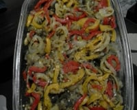 Salada de berinjela e pimentão