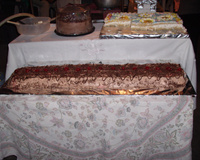 Torta mousse de chocolate branco com creme de chocolate preto