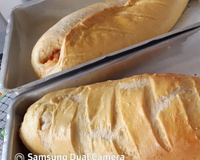 Pão caseiro recheado com calabresa