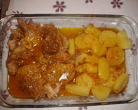 Pernil na pressão com batatas