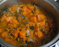 Lascas de carne seca com abóbora