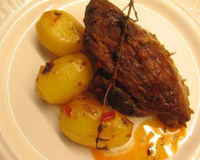 Alcatra assada com batatas