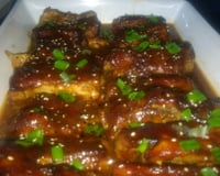 Costela de porco com molho Barbecue