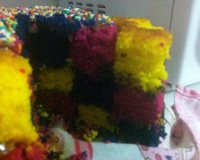 Bolo xadrez colorido