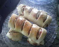 Pão recheado com salsicha