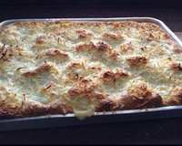 Bolo assado já com o recheio