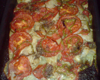 Batatas com filé de meluza ao forno