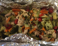 Papelote de frango com legumes