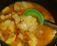 Moqueca com camarão e pirão