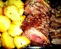 Picanha de forno com batatas