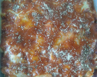 Macarrão de forno com presunto e queijo