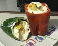 Pimentão recheado com carne moída