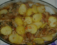 Bisteca assada com batatas