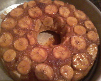 Pudim de pão com banana