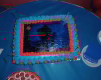 Bolo de aniversário de pêssego