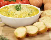 Caldo de abóbora e frango