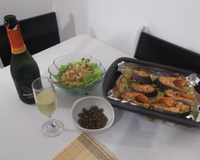 Salmão assado à provençal