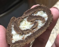 Rocambole de chocolate e coco