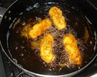Bolinho de batatas com linguiça