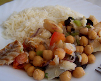 Bacalhau com grão de bico