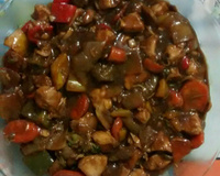 Frango xadrez e arroz shop suey