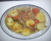 Bife de caldo com batatas