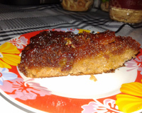 Torta de delícia com banana na massa