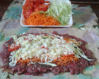 Kafta recheada de legumes e catupiry