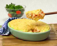 Escondidinho de camarão com aipim (mandioca)