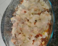 Carne moída com queijo (Lasanha de pobre).