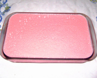 Gelatina com creme rosado