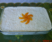 Pavê de pêssego com chantilly