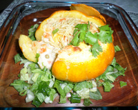 Moranga recheada com arroz e catupiry