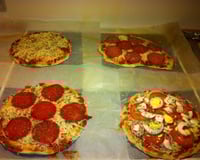 Massa de pizza fina a lenha