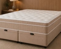 Quase 50% de desconto! Cama box baú queen com colchão de molas ensacadas ajuda a ganhar espaço no quarto