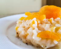 Risoto de queijo brie com damasco especial