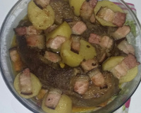 Peito bovino na pressão e gratinado