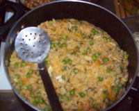 Risoto de camarões e champagne
