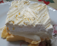 Tentação de pêssego em três camadas