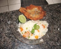 Arroz simples com camarão