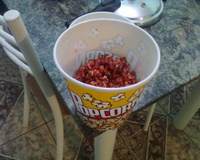 Pipoca doce vermelha