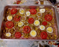 Pizza portuguesa de pão de forma